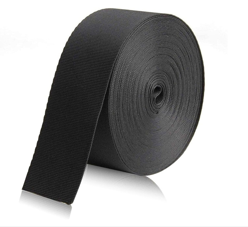 Hongyi Customized Black Nylon Webbing Strap Polypropylene Straps for Bags Hammocks Luggage Strap Backpack Repairing