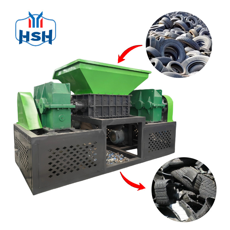 China Automatic Used Car Tyre Recycling Shredders Machine Prices Double Shaft Waste Tire Recycle Shredder