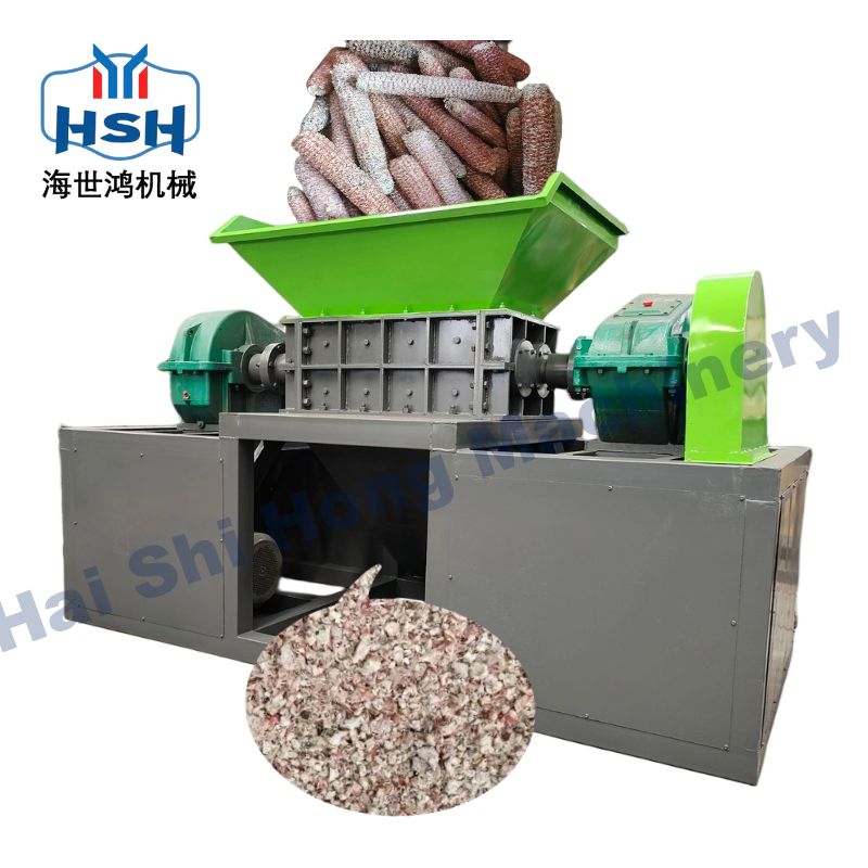 High production capacity  briquetting production coconut shell shredder commercial herb 600 type twin shaft shredder