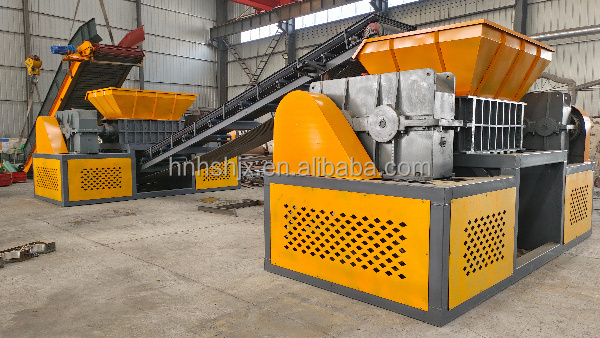 10 Ton/H Metal Plastic Double Shaft Shredder  Machine rebar organic waste metal scrap crusher machine