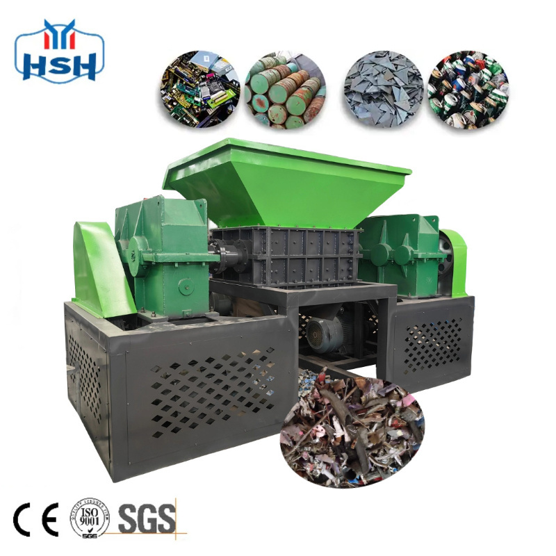 10 Ton/H Metal Plastic Double Shaft Shredder  Machine rebar organic waste metal scrap crusher machine