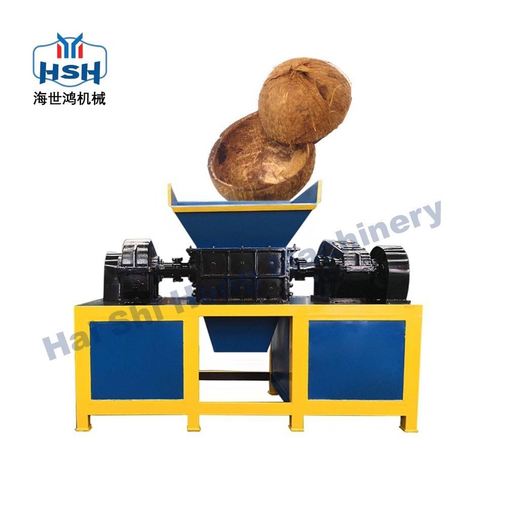 High production capacity  briquetting production coconut shell shredder commercial herb 600 type twin shaft shredder