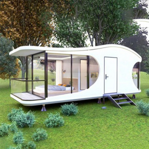 Smart Tiny Modular Mobile Chinese Prefabricated /conta Eco Home Container Cabin Van Glass Space Prefab Capsule House