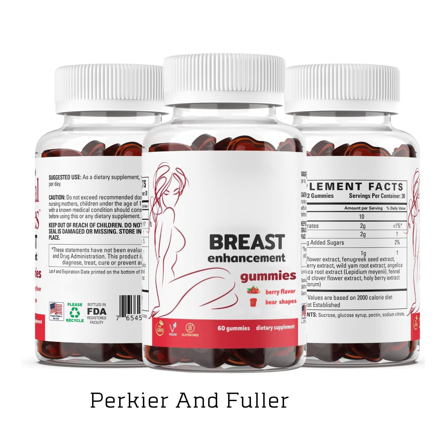 Butt and Breast Enlargement Gummies Food Supplement