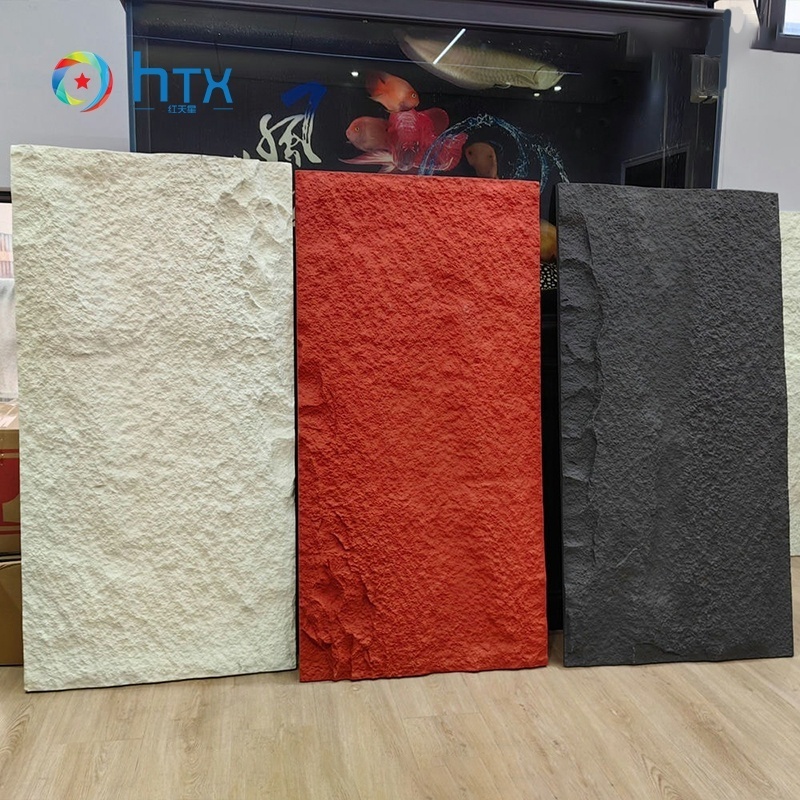 PU culture faux stone wall panel for external wall cladding laminas artificial de marmol artificial rock