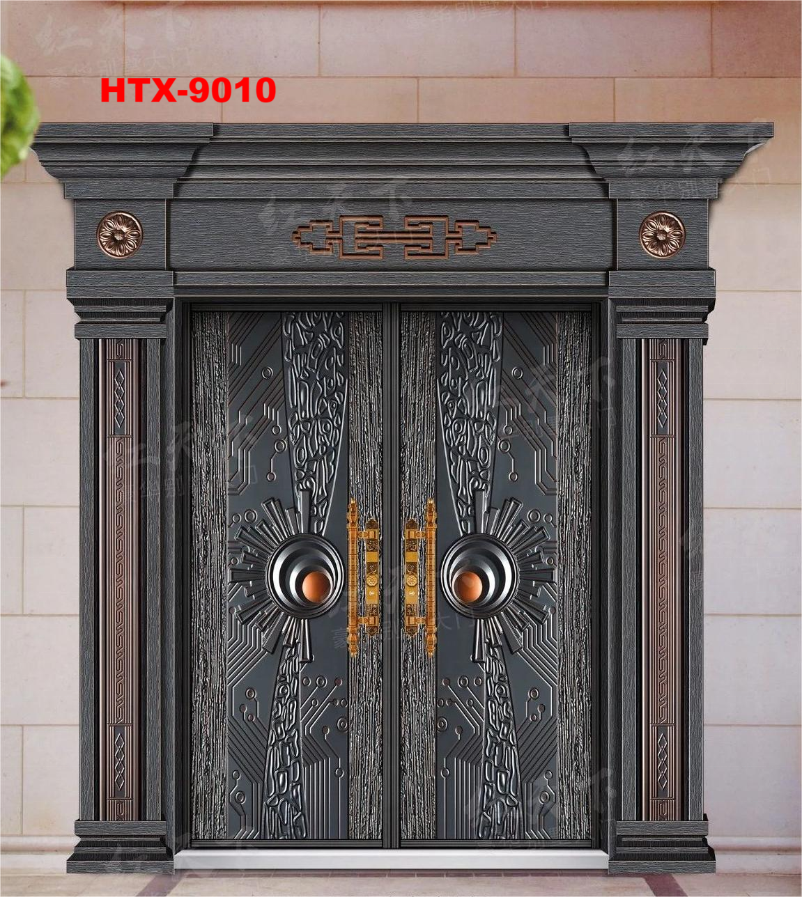 Luxury Design Main Entrance Handles Security Door Swing Zinc Alloy Door Villa Beautiful Luxury Modern Customized Size 5 Years