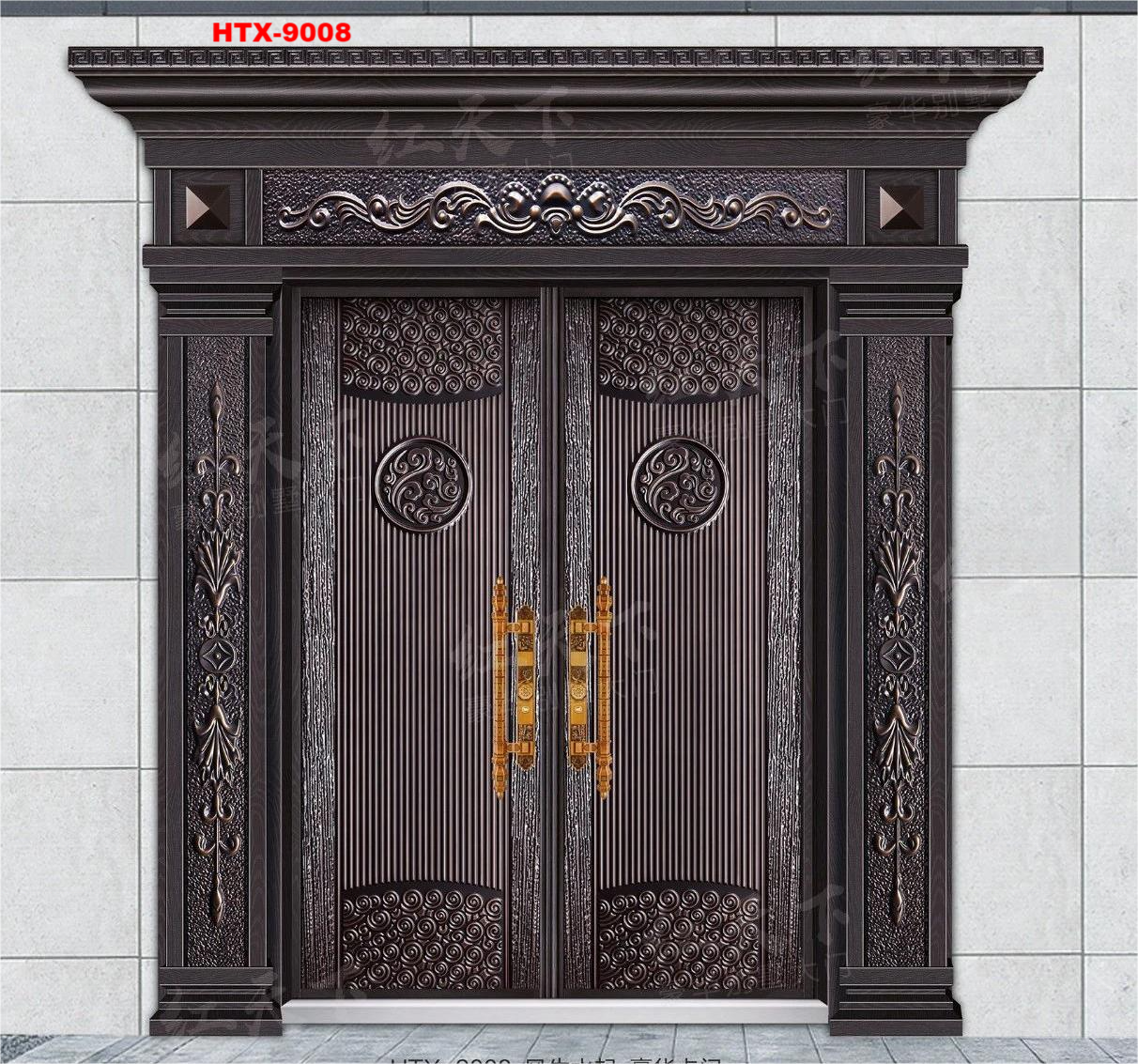 Luxury Design Main Entrance Handles Security Door Swing Zinc Alloy Door Villa Beautiful Luxury Modern Customized Size 5 Years