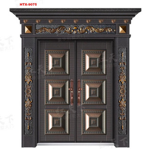 Latest main gate designs security door apartments doors gate door with exterior gate decor pillars  HTX-9075