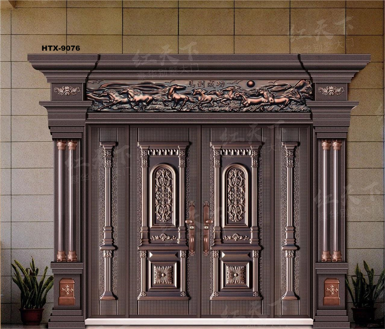 House doors front entry doors gate pillar design for villa villa gate HTX-9078