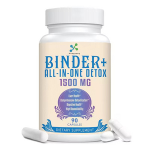 1500 MG High Bioavailability Liver Gut Detox Cleanse with Activated Charcoal Zeolite Benton All-In-One Detox Binder Supplement