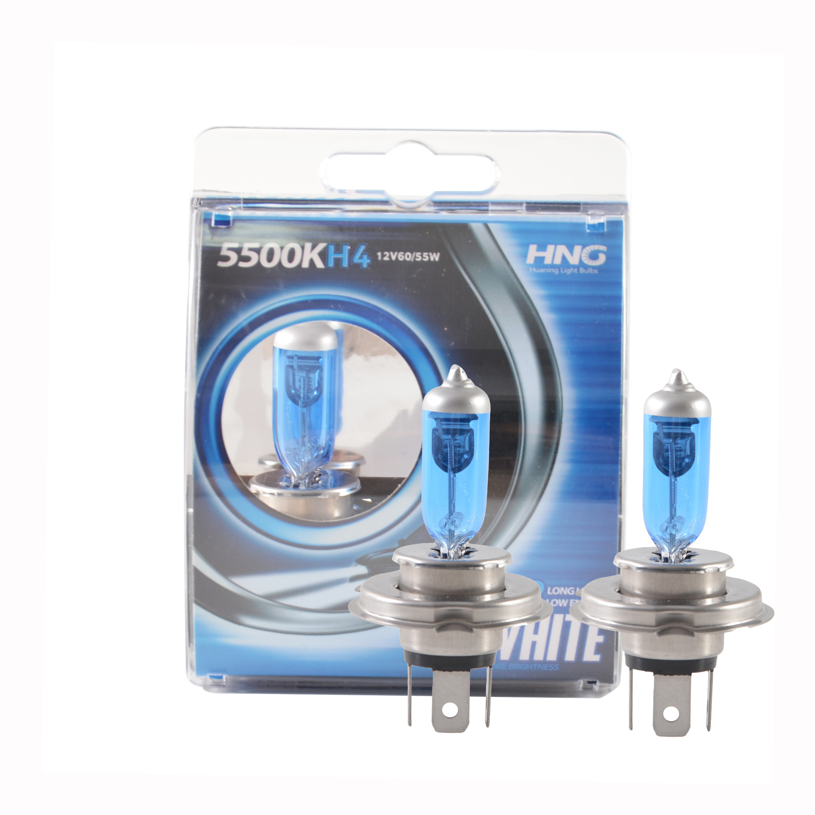 High Quality Headlight Bulb Blue Coating H4 Halogen Bulb White