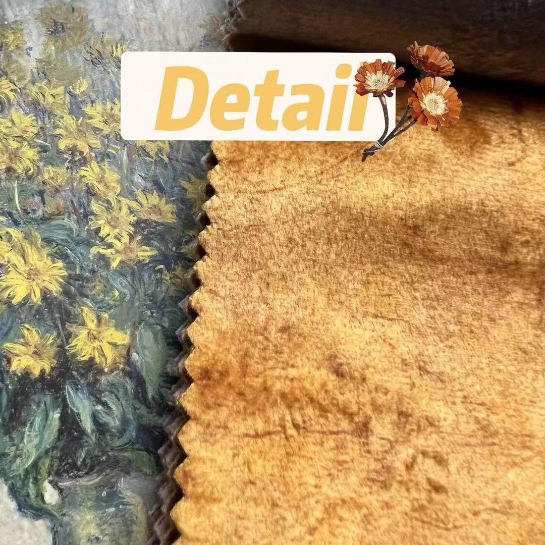 Hot selling 100% polyester Dutch velvet printing luxury sofa  fabric