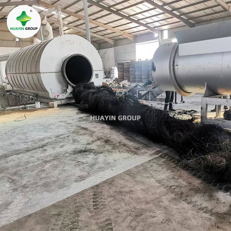 Huayin 5t waste tyre pyrolysis to fuel oil machine unit non emissions