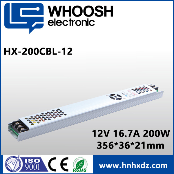 HX-250CBL-12  250W led driver transformer indoor slim AC Inrush Current DC 12V 20A power supply for light bulb and sign