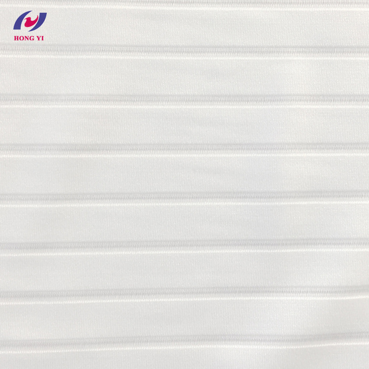 White 4 Way 80% Nylon 20% Spandex Rib Drop Needle Knitted Fabric