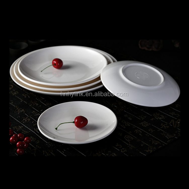 10inch Cheap Customized White Wavy Blank melamine Catering plate dinner plates for restaurant Dessert plates