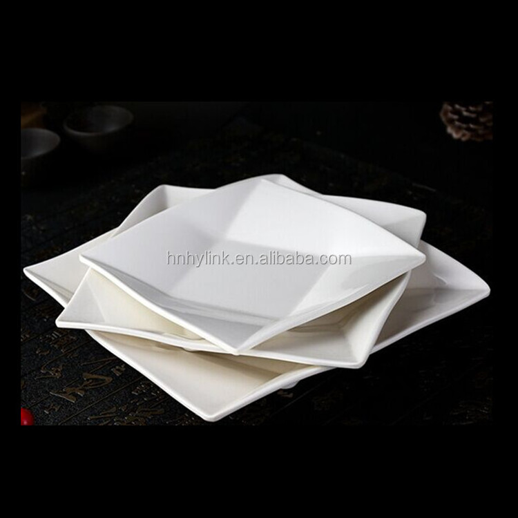 10inch Cheap Customized White Wavy Blank melamine Catering plate dinner plates for restaurant Dessert plates