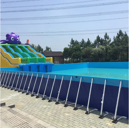 China Above ground swimming pool PVC fish farming tank portable with metal frame Flex fish canvas pond high tensile foldable