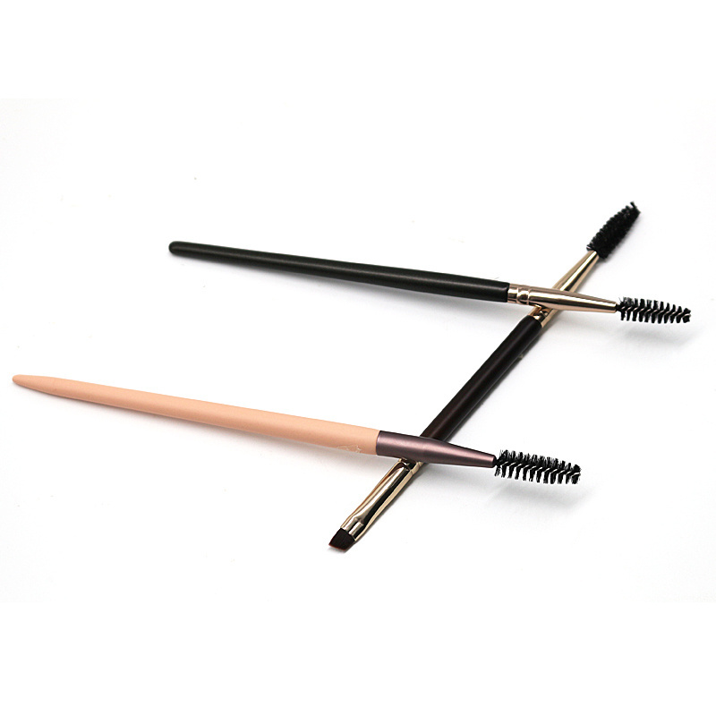 Brush Makeup Private Label Double Ended Natural Hair Define Shader Eyeshadow Eyeliner Eyebrow Brushes