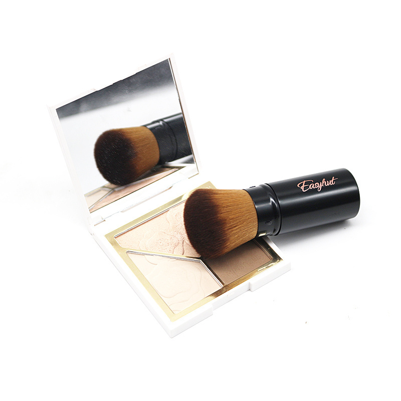 2024 Best seller Foundation Makeup brush Flat Top Kabuki Brush for Face Short Fat brown Brushes Custom