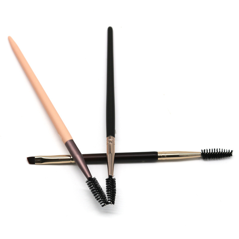 Brush Makeup Private Label Double Ended Natural Hair Define Shader Eyeshadow Eyeliner Eyebrow Brushes