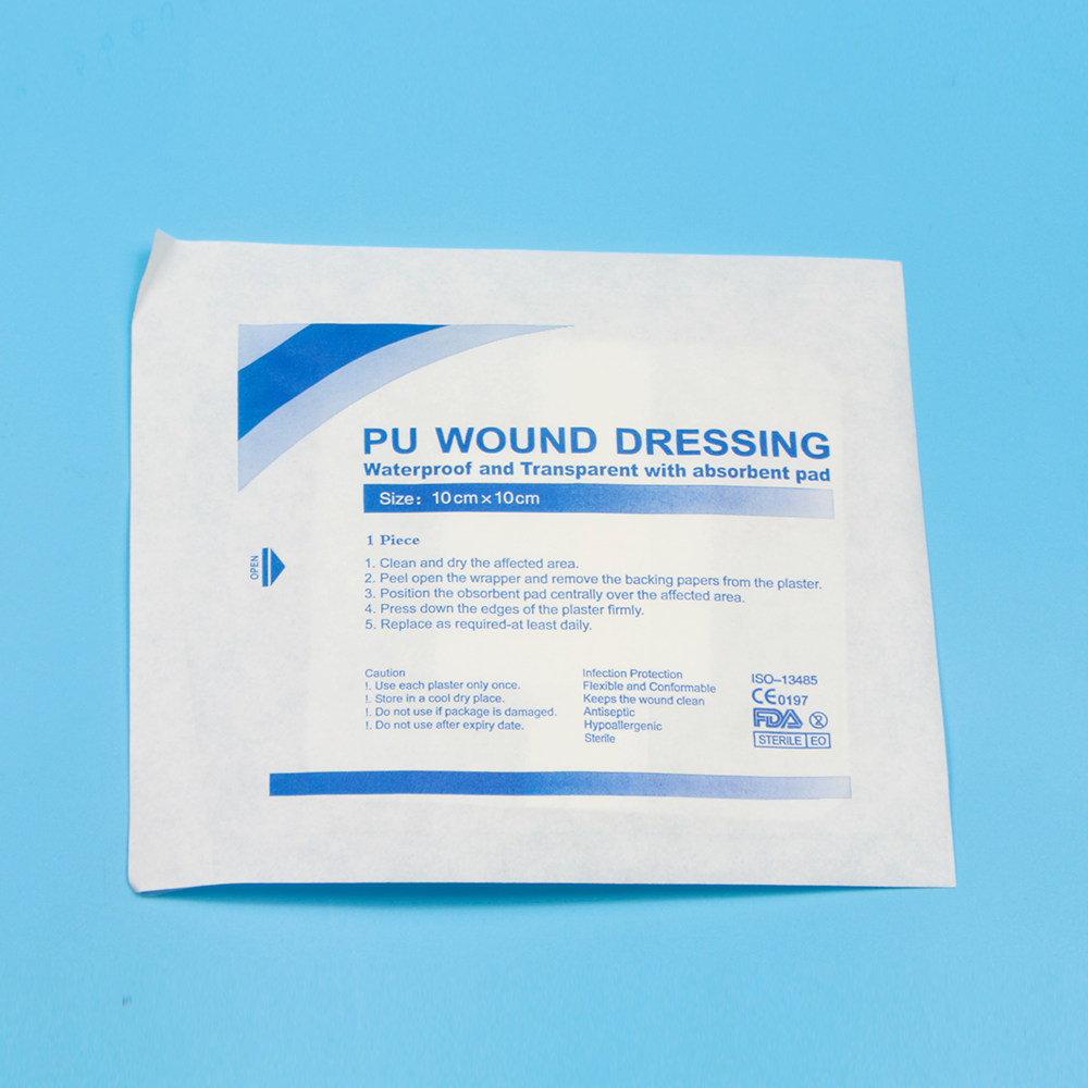 Sterile medical PU transparent adhesive wound care dressing packs with/without pad