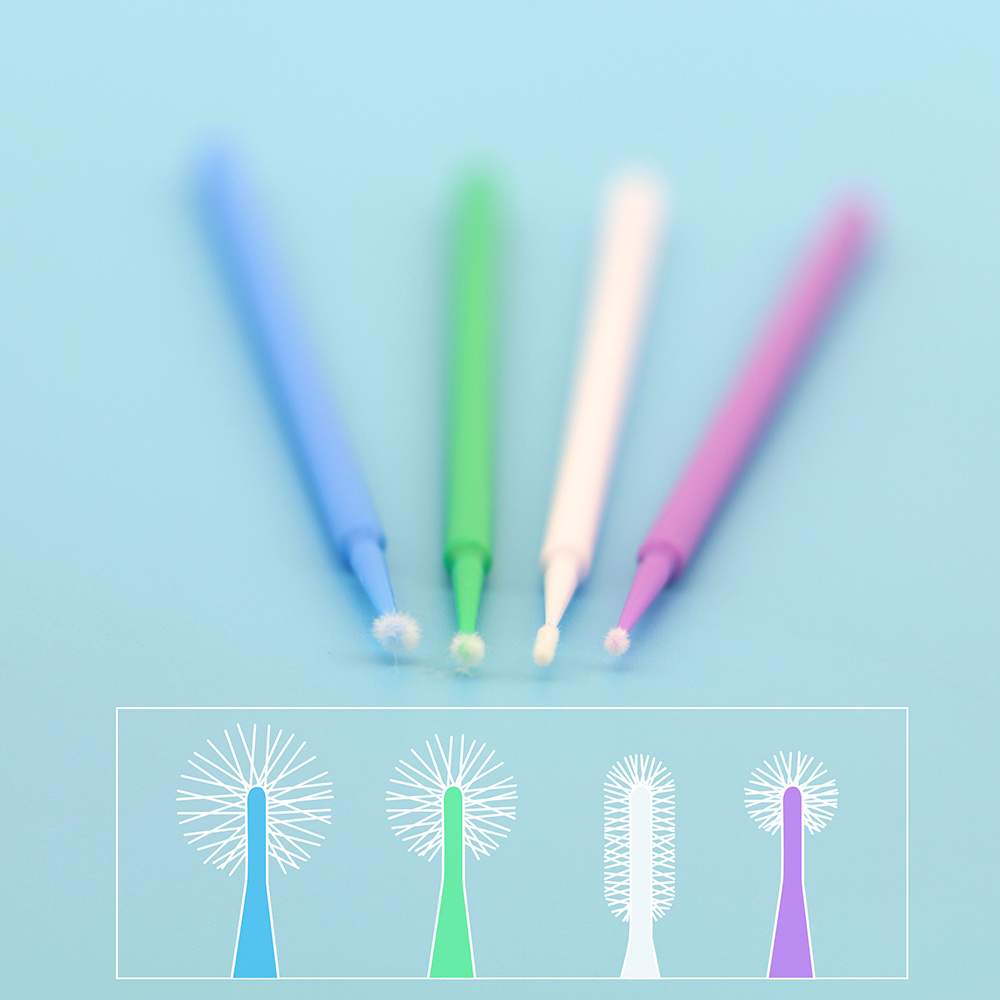 Colorful Disposable Dental Consumable Microbrush Eyelash Extension Applicator Micro Brush Convenient Cleaning Manual 2 Years HN