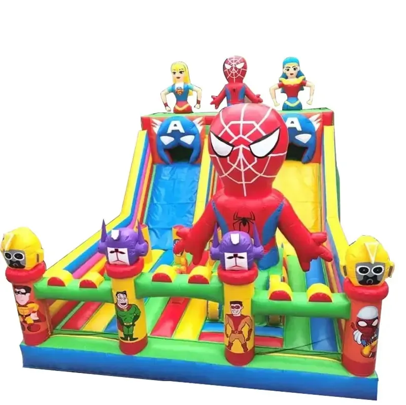 Vinyl Fabric Durable Kids Children Party Bouncer Inflatable Bounce House New Free Design Charge Super Hero PVC Unisex Castle