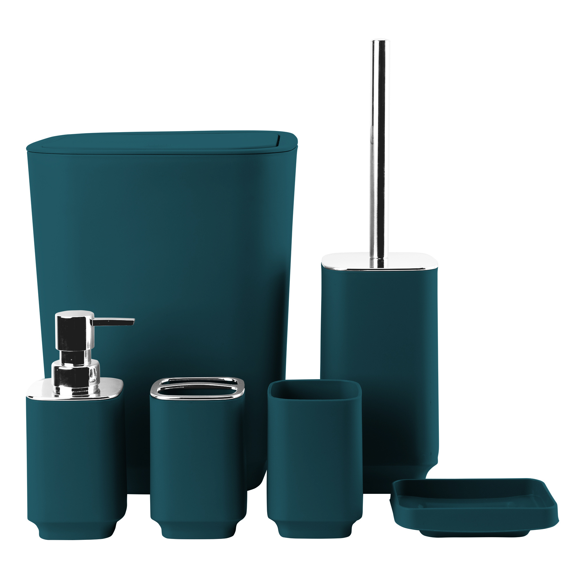 Latest Products Matte Color Plastic Bathroom Accessories Set 6 Pieces Shower Set Bathroom Accessories Products