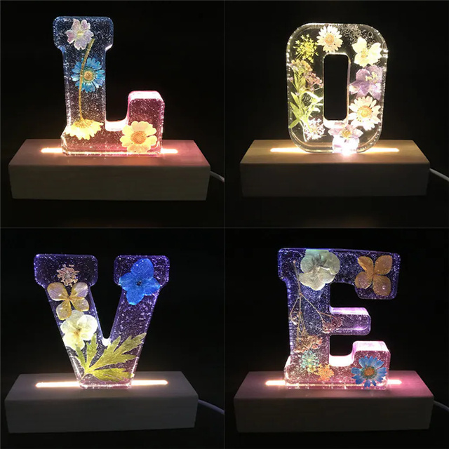 Hot Online Product DIY Shiny Resin 4 Inch A-Z 26 Single Huge Stand Letter Alphabet Silicone Molds