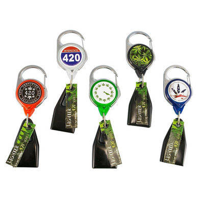 Wholesale Custom Creative Prevent Loss Pull Out Retractable Clip Key Chain Lighter Holder Leash Smoking Accessories