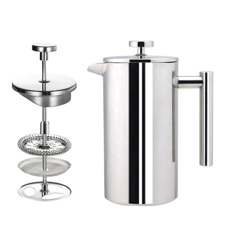 Coffee Maker French Press 304 Stainless Steel Coffee French Press Vacuum Insulated Filtration System Double-Wall