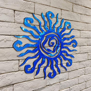 New Abstract Wacky Large Sun Metal Crafts Wall Decoration Laser Cut Pendant Wall Arts Home Decor