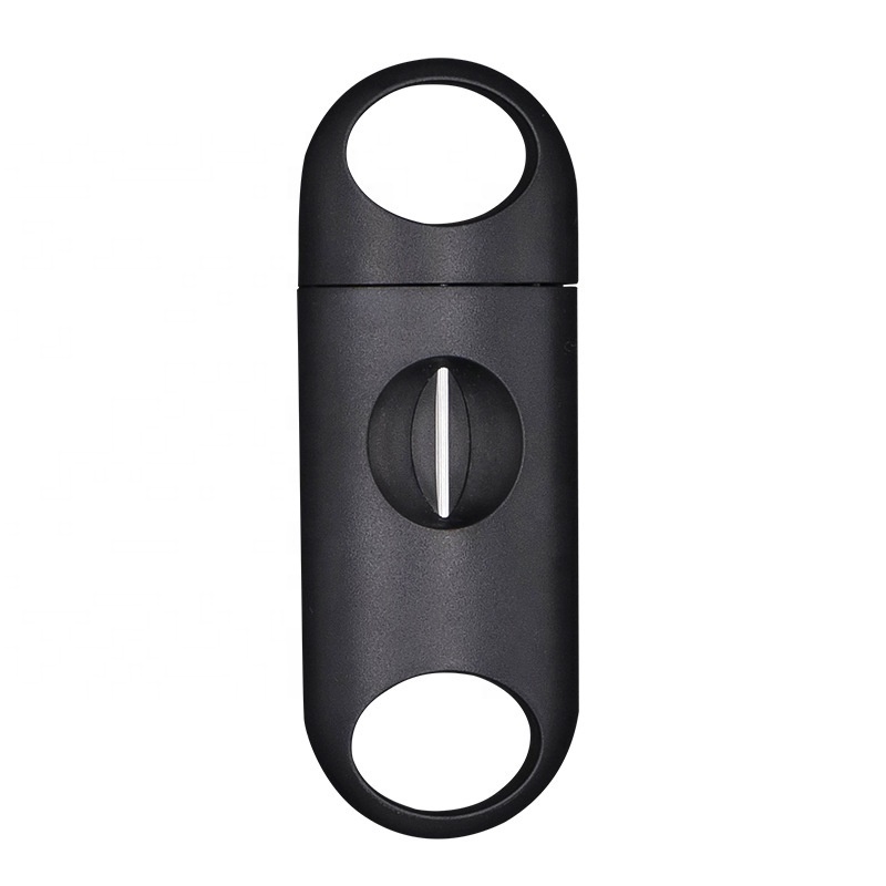 New Easy To Use Plastic Cover Light Weight Black Travel Cigar V Design Cutter With Well Polished Handle