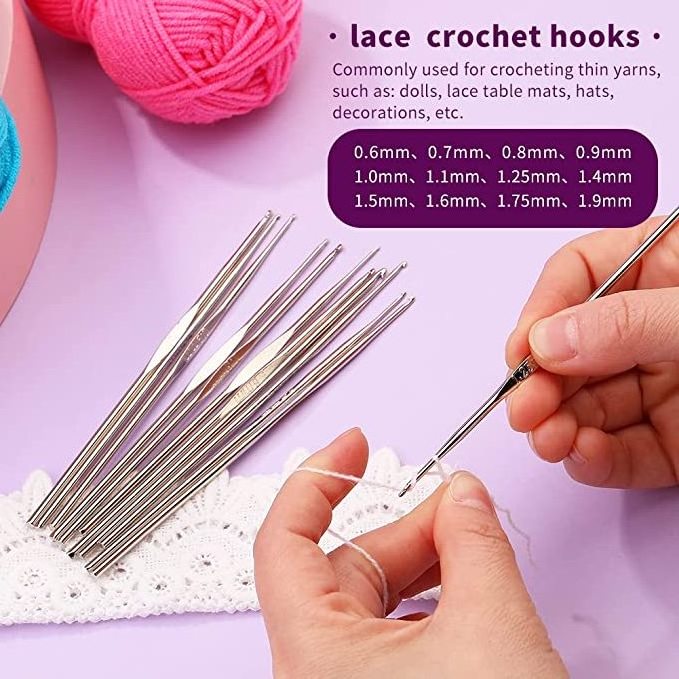 87 Pcs Crochet Kit For Beginners Crochet Starter Kit, Crochet Needles Set With 12 Yarn Balls Plastic Sewing Needles Stitch Mark