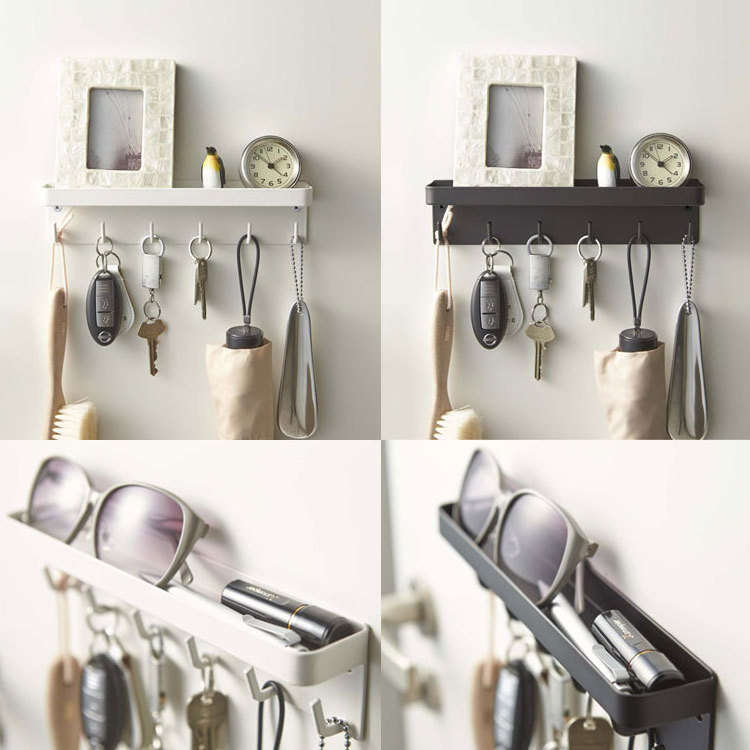 Stock Available Metal Adhesive Wall Mounted Key Holder Hanger Hook Rack Organizer Hanger Organizer Shelf