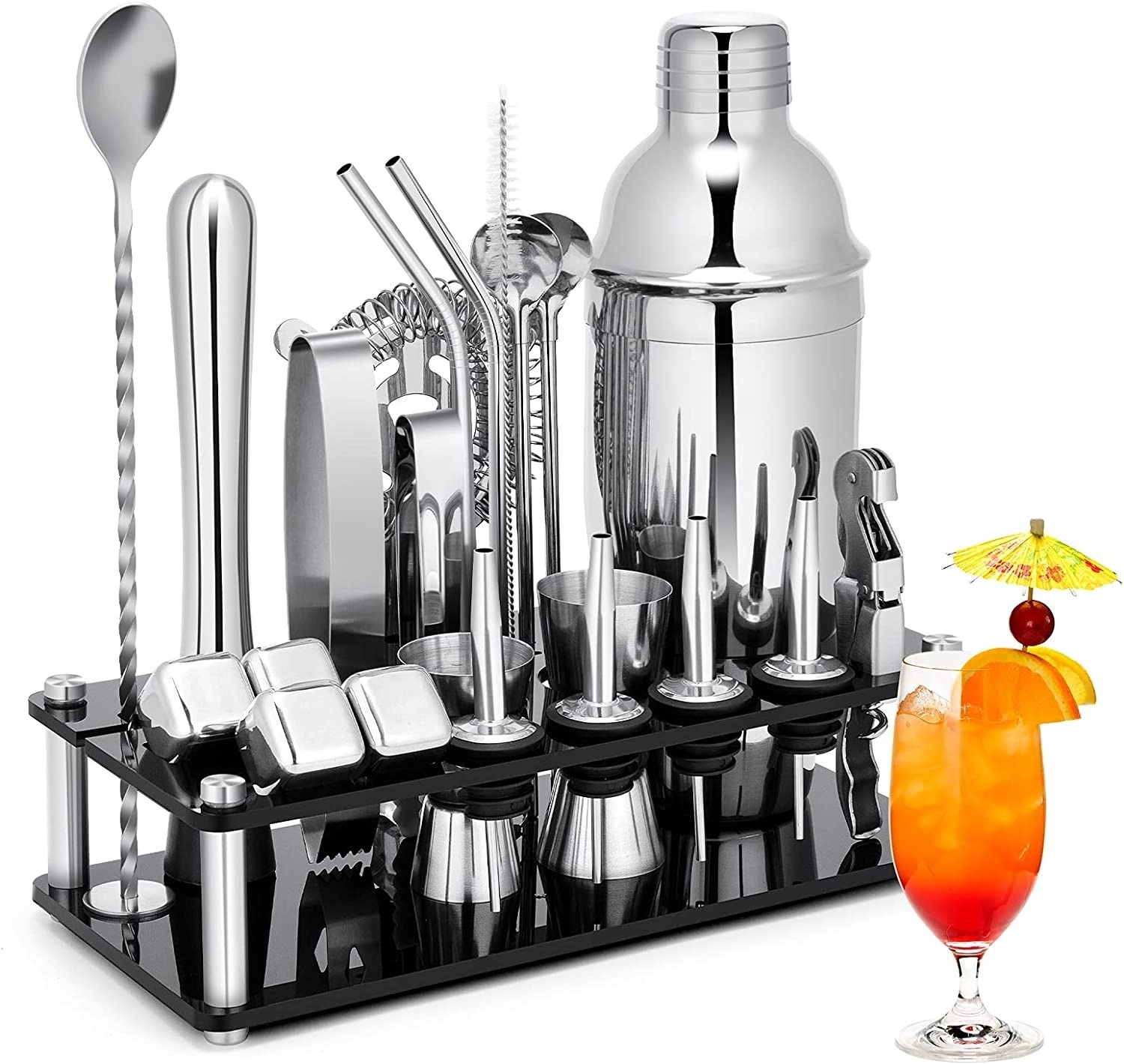 Sets For Bar Mixology Bartender Kit Stainless Steel Mixing Beverage Customized Bar Tools Bartender Set Bar Tool Kit