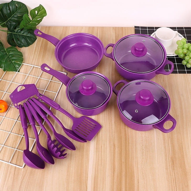 Hot Selling 13pcs Cheap Kitchen Housewares Iron Non Stick Kitchen Pots Cookware Sets Pots And Pans Sets