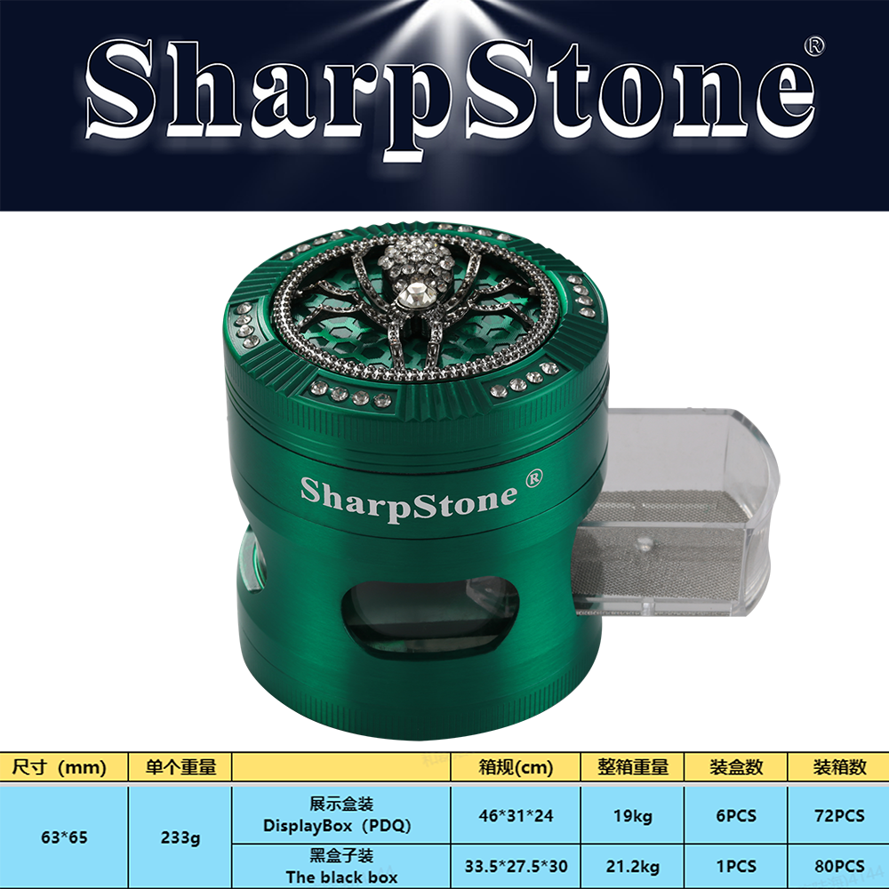 SHARPSTONE Herb Grinder With Zinc Alloy 63 Point Diamond Animal Waist Drawer