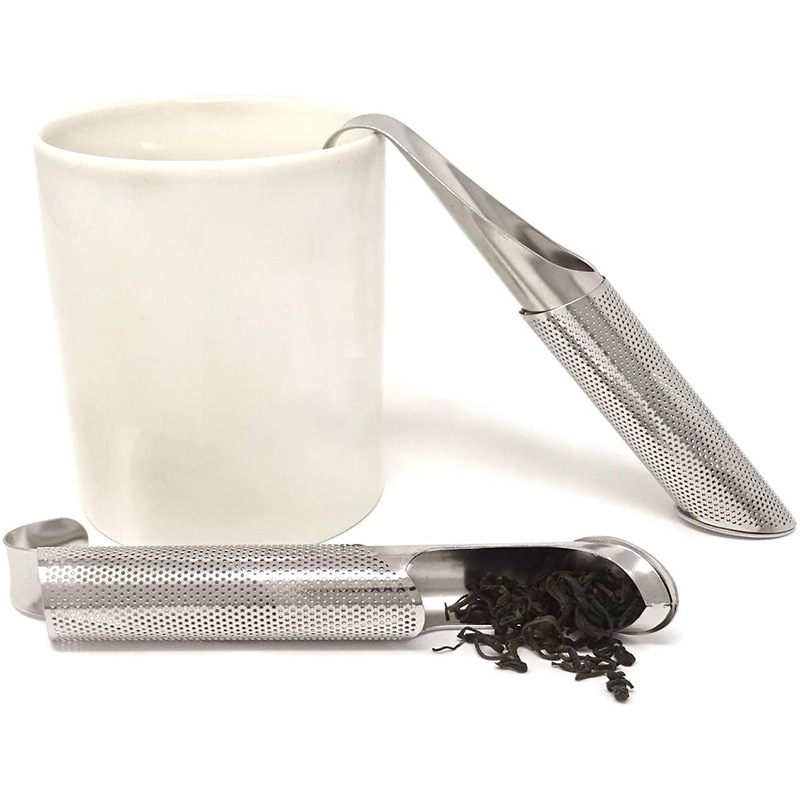 Stainless Steel Flower Tea Stick Infuser Loose Leaf Tea Tube Filter Cylindrical Mesh Tea Filter