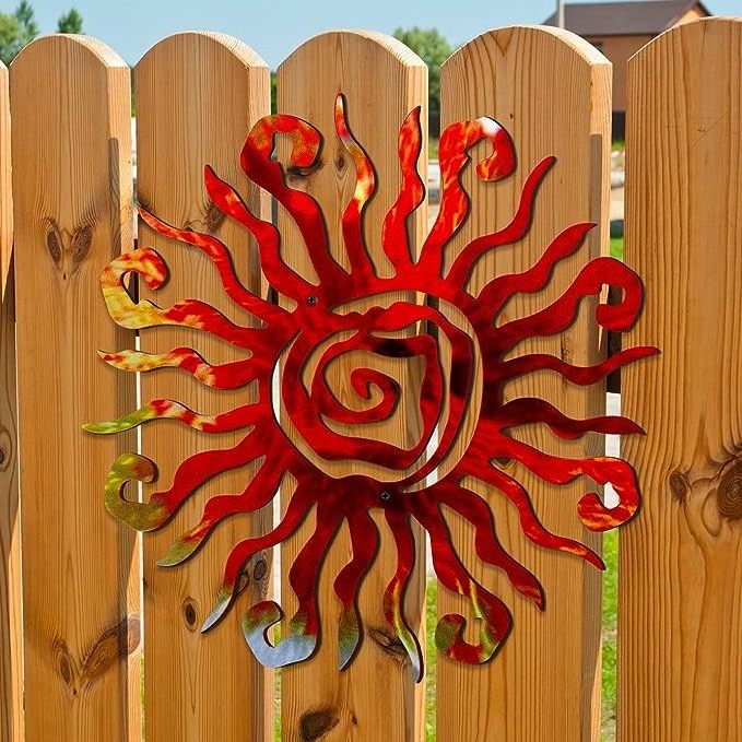 New Abstract Wacky Large Sun Metal Crafts Wall Decoration Laser Cut Pendant Wall Arts Home Decor