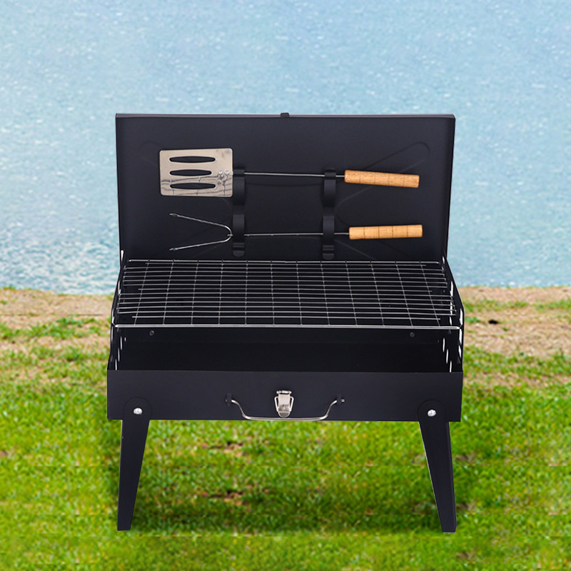 Mini Outdoor Folding Barbecue Grill Stove With Barbecue Toolbox Type Oven BBQ Barbecue Rack Charcoal Grill