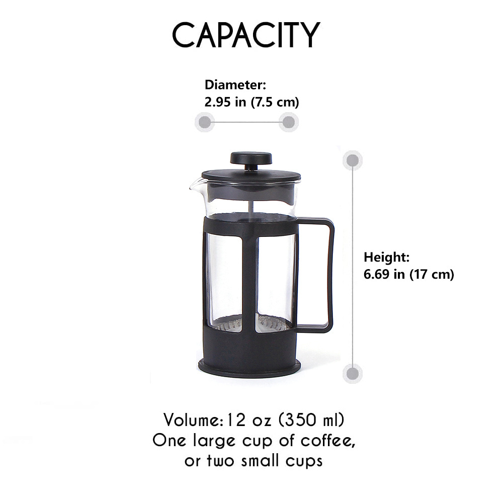 800ml Travel Cafetiere Stainless Steel Plunger Double Wall Plastic Glass Camping Portable Coffee Maker French Press