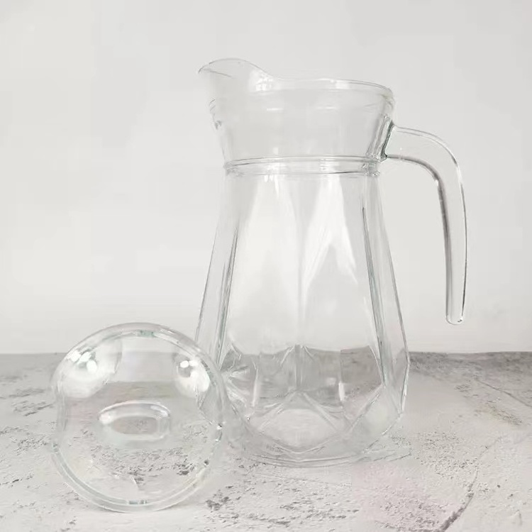 1300ml+300ml*4 Water And Milk Jug Transparent Borosilicate Glass Pitcher Set With Gift Box