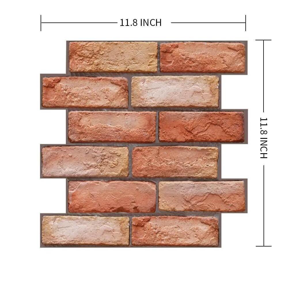 Self Adhesive Soft 3D Thick Red Brick Vinyl Decals DIY Peel And Stick For Kitchen Bathroom Water Resistant