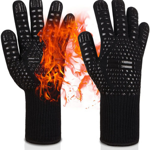 New Aramid Barbecue Cotton Silicone Oven Mitts Gloves Extreme Heat Resistant Glove Grill BBQ Glove for Cooking Baking