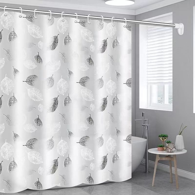 Promotion Price Unique Custom Fashion New Product Printing  Fabric Shower Curtain With leaf Texture