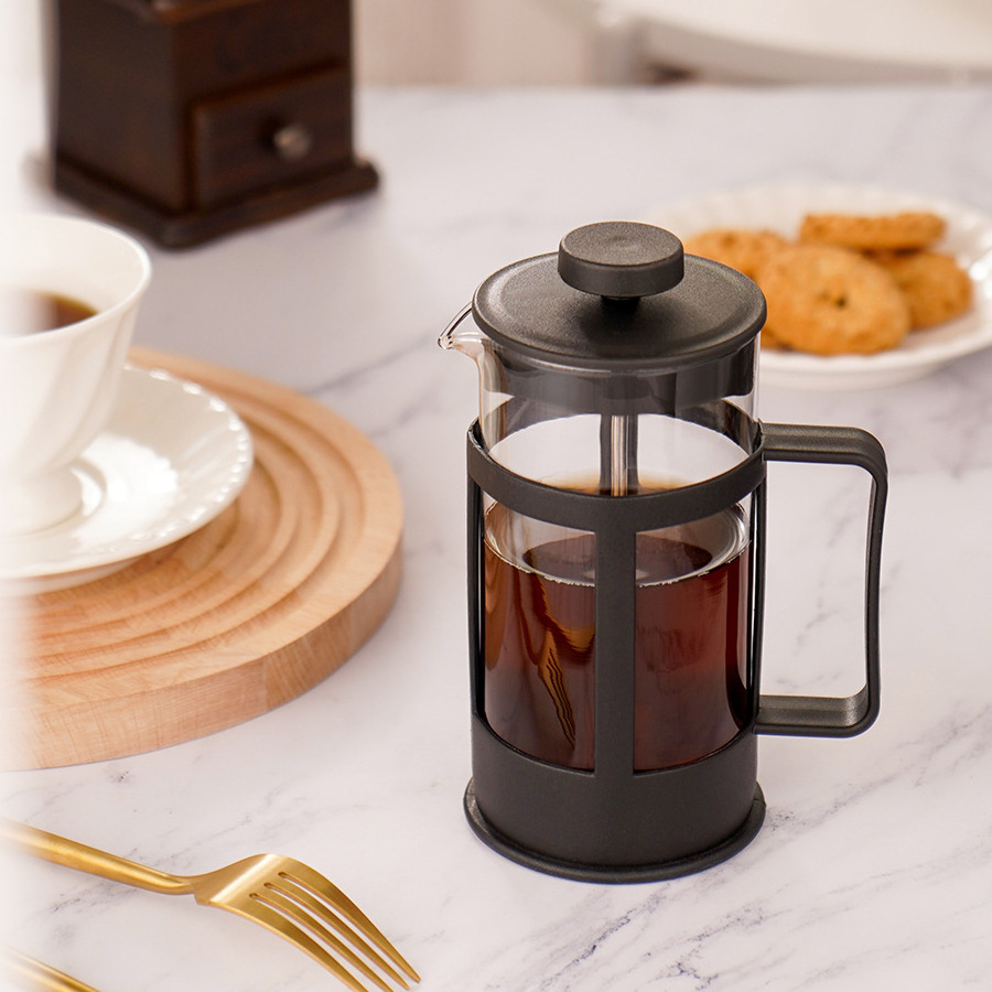 800ml Travel Cafetiere Stainless Steel Plunger Double Wall Plastic Glass Camping Portable Coffee Maker French Press