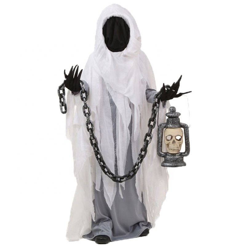 Hot Selling Halloween Party Event White Ghost Light And Sound Outdoor Screaming Yard Decoration