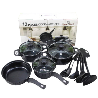 Hot Selling 13pcs Cheap Kitchen Housewares Iron Non Stick Kitchen Pots Cookware Sets Pots And Pans Sets